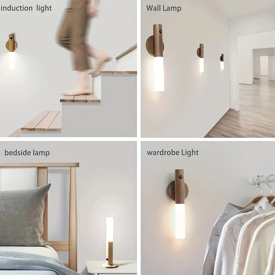 Intelligent Human Body Induction LED Night Light β Rechargeable Wall Light for Corridor, Cabinet, and Toilet